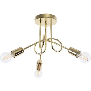 Sollux Lighting Loop 3 Gold Deckenleuchte - Industrieller Stil Sollux Lighting Loop 3 Gold Deckenleuchte - Industrieller Stil