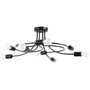 Sollux Lighting Levar 8 Black Ceiling Lamp - Industrial Style Sollux Lighting Levar 8 Black Ceiling Lamp - Industrial Style
