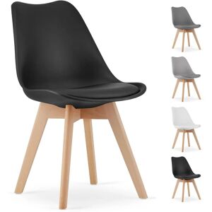 Silla de comedor Viking Choice MARK - Cuero ecológico - patas de haya - negro Silla de comedor Viking Choice MARK - Cuero ecológico - patas de haya - negro