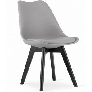 Viking Choice MARK Jídelní židle - eko kůže - černé nohy - šedá Viking Choice MARK Jídelní židle - eko kůže - černé nohy - šedá