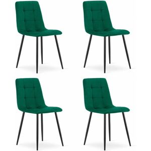 Silla de Terciopelo Verde Oscuro OSKAR KARA - Muebles Silla de Terciopelo Verde Oscuro OSKAR KARA - Muebles