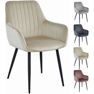 OSKAR SOLDEN - Silla de comedor de terciopelo - Beige - Diseño ergonómico OSKAR SOLDEN - Silla de comedor de terciopelo - Beige - Diseño ergonómico