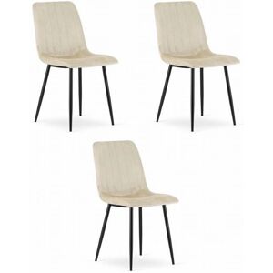 Viking Choice Silla de Terciopelo - 3 Piezas - Beige - 90x43x51 cm Viking Choice Silla de Terciopelo - 3 Piezas - Beige - 90x43x51 cm