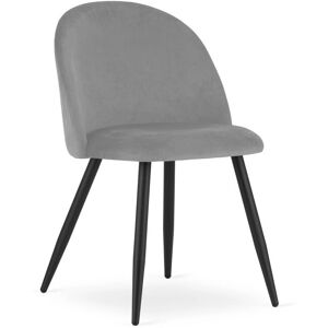 Silla BELLO gris claro de terciopelo - Silla Silla BELLO gris claro de terciopelo - Silla
