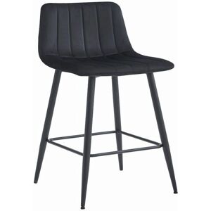 OSKAR Zwart Fluwelen Bartafel - 104x43x35cm - Staal OSKAR Zwart Fluwelen Bartafel - 104x43x35cm - Staal