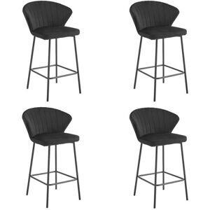 Viking Choice Zwarte Fluwelen Zitting Stalen Poten - Barkruk Set Viking Choice Zwarte Fluwelen Zitting Stalen Poten - Barkruk Set
