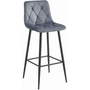 Taburete de bar gris de terciopelo Viking Choice - Juego de 2 - 104 cm Taburete de bar gris de terciopelo Viking Choice - Juego de 2 - 104 cm