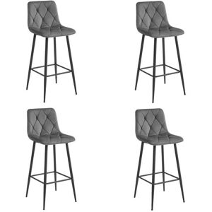 Viking Choice Barová židle - Tmavosivý samet - 104 cm - Opěradlo - 4 kusy Viking Choice Barová židle - Tmavosivý samet - 104 cm - Opěradlo - 4 kusy