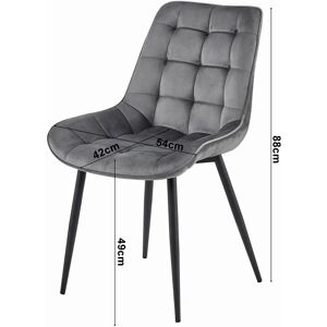 Silla de comedor Viking Choice BERA - Terciopelo negro - 88x54x60 cm Silla de comedor Viking Choice BERA - Terciopelo negro - 88x54x60 cm