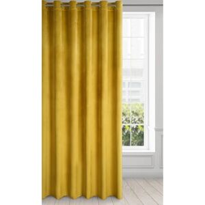 Eurofirany Drape Mustard - Unisex Velvet Curtain 215x250cm Eurofirany Drape Mustard - Unisex Velvet Curtain 215x250cm