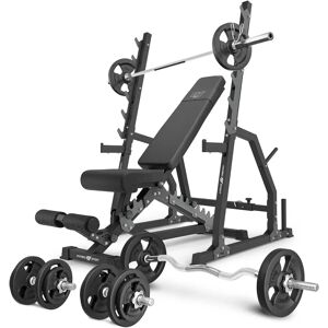 Panca doppia Marbo Sport con supporti regolabili e set da 83 kg Panca doppia Marbo Sport con supporti regolabili e set da 83 kg