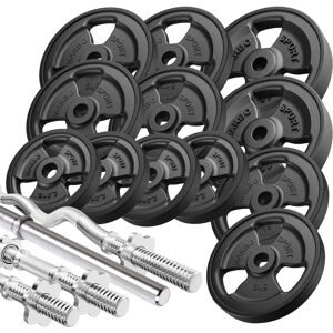 Set di Pesistica Marbo Sport - Bilanciere e Pesi Regolabili - 83kg Set di Pesistica Marbo Sport - Bilanciere e Pesi Regolabili - 83kg
