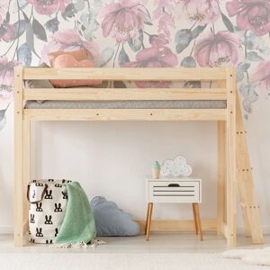 PETITS-MEUBLES Madera Natural - Cama Meia Altura con Somier - Cama PETITS-MEUBLES Madera Natural - Cama Meia Altura con Somier - Cama