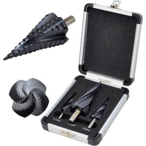 Juego de 3 brocas escalonadas Awtools M2-TiAlN - 4-12mm 4-20mm 4-32mm Juego de 3 brocas escalonadas Awtools M2-TiAlN - 4-12mm 4-20mm 4-32mm