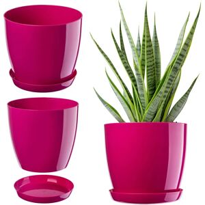 Kadax 28cm Pink Plastic Flower Pot with Support Kadax 28cm Pink Plastic Flower Pot with Support