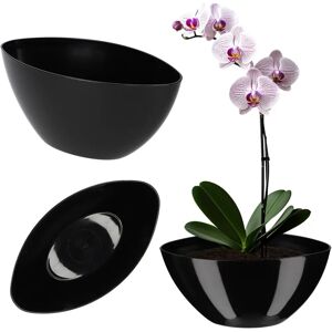 KADAX Ovaler Kunststoff-Pflanzgefäß - Modernes Design - Schwarz KADAX Ovaler Kunststoff-Pflanzgefäß - Modernes Design - Schwarz