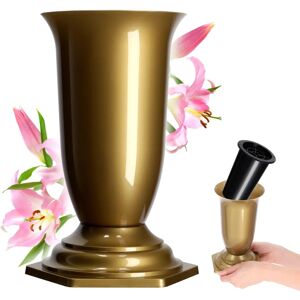 KADAX Gold 23cm Vase Bottle for Cemetery - Outdoor Decor KADAX Gold 23cm Vase Bottle for Cemetery - Outdoor Decor