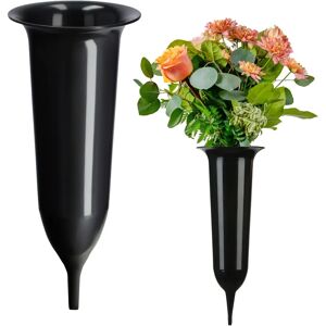 KADAX Black Tombstone Vase Bottle for Cemetery - 23cm Artificial Flowers KADAX Black Tombstone Vase Bottle for Cemetery - 23cm Artificial Flowers