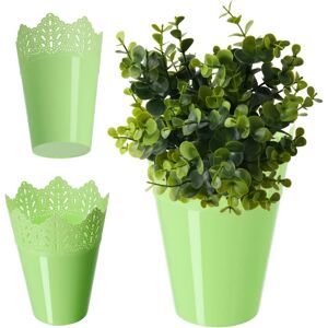 Kadax Flower Pot Cover Support Tall for Flowers Bright 16.5cm Green Kadax Flower Pot Cover Support Tall for Flowers Bright 16.5cm Green