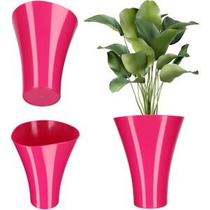 Kadax Pink Plastic Flower Pot Cover 17cm - Indoor Decor Kadax Pink Plastic Flower Pot Cover 17cm - Indoor Decor