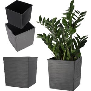 KADAX Gray Impact-Resistant Flower Pot with Insert - 19 cm KADAX Gray Impact-Resistant Flower Pot with Insert - 19 cm