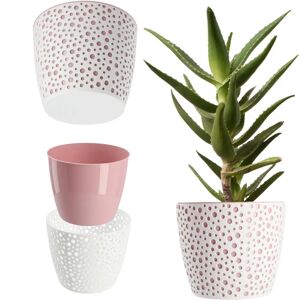 KADAX Pink Flower Pot - Round 13cm - Garden Decor KADAX Pink Flower Pot - Round 13cm - Garden Decor