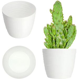 Kadax White Round Flower Pot Cover 11cm Plastic Kadax White Round Flower Pot Cover 11cm Plastic