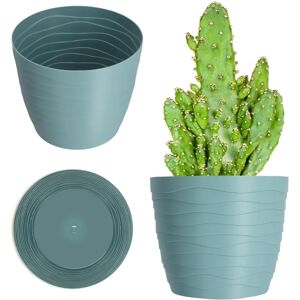 KADAX Green Flower Pot - 15cm Round Plastic Flower Pot KADAX Green Flower Pot - 15cm Round Plastic Flower Pot