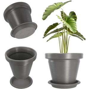 Kadax 39cm Garden Plant Pot with Support - Antracite Kadax 39cm Garden Plant Pot with Support - Antracite