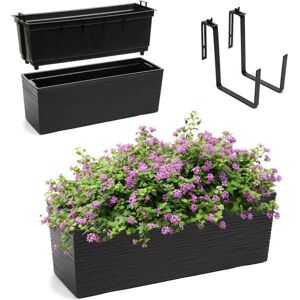 KADAX Schwarzer Balkonblumentopf 19x56cm mit Griffen KADAX Schwarzer Balkonblumentopf 19x56cm mit Griffen