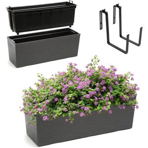 KADAX Graphite Balcony Flower Pot Handles 19x56cm KADAX Graphite Balcony Flower Pot Handles 19x56cm