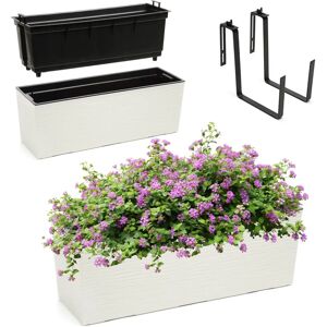 KADAX Cream Flower Pot Balcony Box Handles 19x56cm KADAX Cream Flower Pot Balcony Box Handles 19x56cm