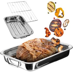 KADAX Stainless Steel Roasting Pan with Grill Rack - 30cm KADAX Stainless Steel Roasting Pan with Grill Rack - 30cm