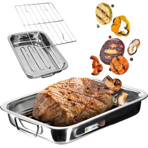 KADAX Stainless Steel Roasting Pan with Grill Rack - 35cm - Roasting Pan KADAX Stainless Steel Roasting Pan with Grill Rack - 35cm - Roasting Pan