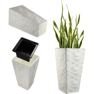 Macetero de jardín Kadax - Blanco, 75cm, Diseño 3D Modern Macetero de jardín Kadax - Blanco, 75cm, Diseño 3D Modern