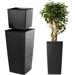 KADAX Maceta Negra de Jardín - 75,5cm Resistente a Heladas Elegante KADAX Maceta Negra de Jardín - 75,5cm Resistente a Heladas Elegante