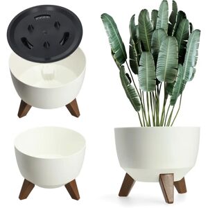 KADAX Weißer Blumentopfdeckel - 24cm mit Einsatz & Beinen - Heimdekoration KADAX Weißer Blumentopfdeckel - 24cm mit Einsatz & Beinen - Heimdekoration