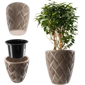 KADAX Beige Flower Pot with Insert - 42cm KADAX Beige Flower Pot with Insert - 42cm