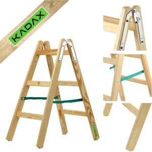 Kadax - Escalera de Madera Ajustable 2x3 Peldaños Doble Cara 150kg - Escalera Kadax - Escalera de Madera Ajustable 2x3 Peldaños Doble Cara 150kg - Escalera