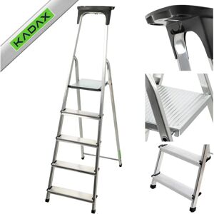 KADAX Aluminium Ladder 5 Step Folding Shelf Hook - Household Ladder KADAX Aluminium Ladder 5 Step Folding Shelf Hook - Household Ladder