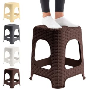 Kadax - Brown Plastic Wicker Effect Stool - Indoor/Outdoor Use Kadax - Brown Plastic Wicker Effect Stool - Indoor/Outdoor Use