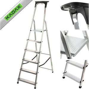 KADAX Aluminium Ladder 6 Step Foldable Home Strong Shelf - Ladder KADAX Aluminium Ladder 6 Step Foldable Home Strong Shelf - Ladder