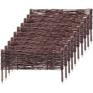 Kadax - Natural Wicker Garden Fence 60x20cm Pack of 10 - Garden Fence Kadax - Natural Wicker Garden Fence 60x20cm Pack of 10 - Garden Fence