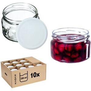 KADAX - 10x250ml - White - Screw Lid 82mm - Glass Jars KADAX - 10x250ml - White - Screw Lid 82mm - Glass Jars