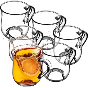 KADAX Coffee Tea Glasses 320ml Glass Mug with Handle Set of Glasses 6pcs - Glass Mug Set KADAX Coffee Tea Glasses 320ml Glass Mug with Handle Set of Glasses 6pcs - Glass Mug Set