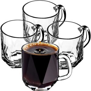 KADAX 4x Glasses 300ml for Coffee Tea Drinks Glass with Handle Set - Glasses KADAX 4x Glasses 300ml for Coffee Tea Drinks Glass with Handle Set - Glasses