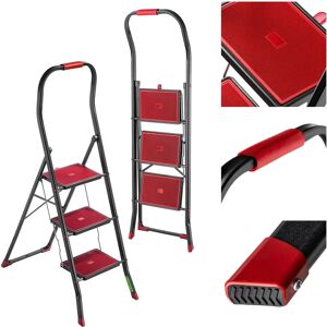 Kadax Foldable Steel Ladder with Handrail - Safe, Compact, 3 Steps Kadax Foldable Steel Ladder with Handrail - Safe, Compact, 3 Steps
