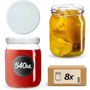 KADAX 8x Jar 540ml Glass Preserves Cucumber Honey Caps KADAX 8x Jar 540ml Glass Preserves Cucumber Honey Caps