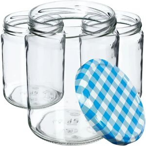 KADAX Blue Check 540ml jars for preserves - Jars for Maki preserves KADAX Blue Check 540ml jars for preserves - Jars for Maki preserves