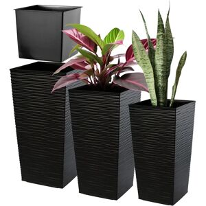 KADAX 3x High Planter with Insert Black 68cm Frost-Resistant - Flower Pot KADAX 3x High Planter with Insert Black 68cm Frost-Resistant - Flower Pot